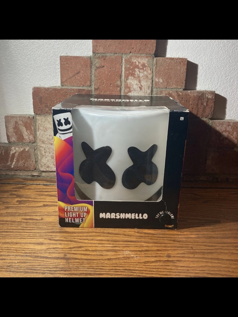 Spirit Marshmello Light-Up Helmet - Iridescent White with Black Facial Accents